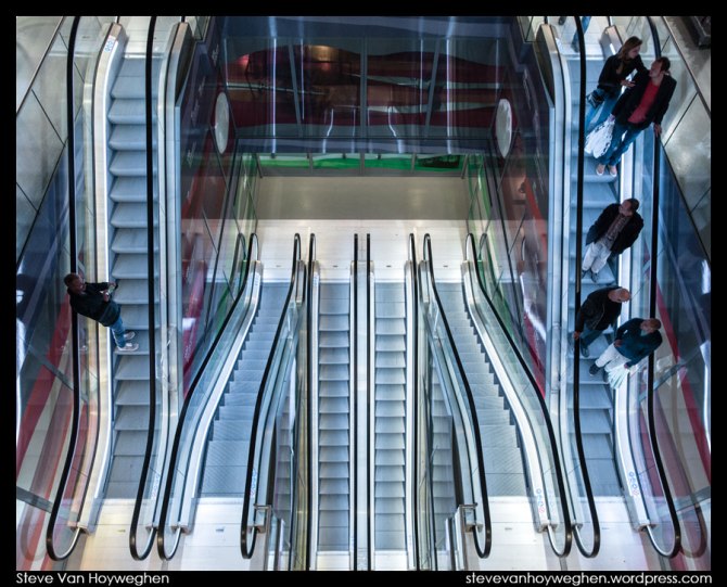 The Netherlands, Rotterdam :: Markthal escalators