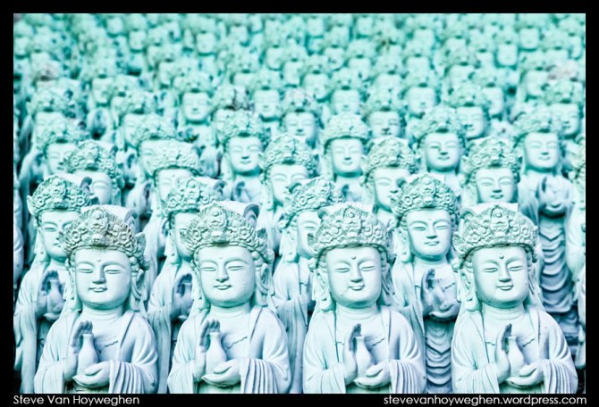 South Korea, Jeju Island, Sanbangsan :: Sanbanggulsa Buddhist Temple Statues